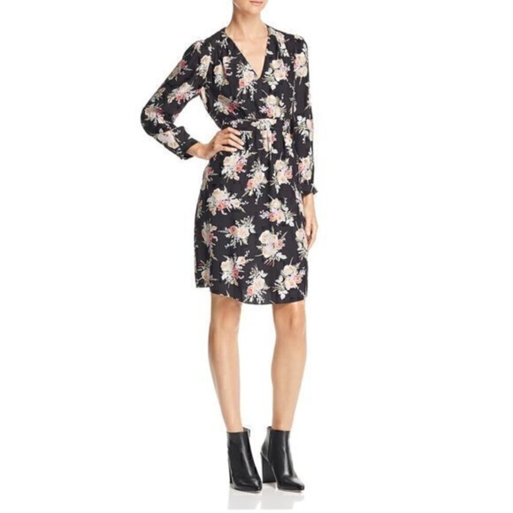 Rebecca Taylor 100% Silk Floral Belted A-Line Dress Size 8 NWOT